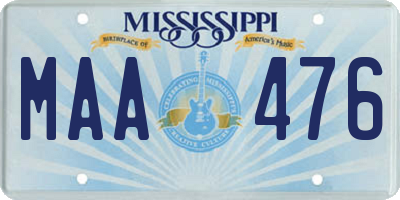MS license plate MAA476