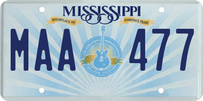 MS license plate MAA477