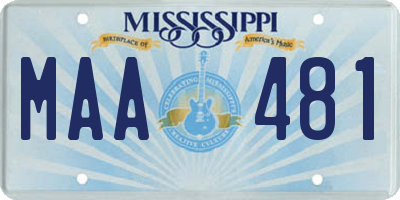 MS license plate MAA481