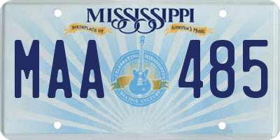MS license plate MAA485