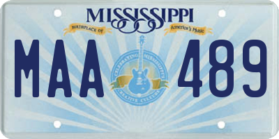 MS license plate MAA489