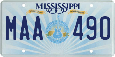 MS license plate MAA490