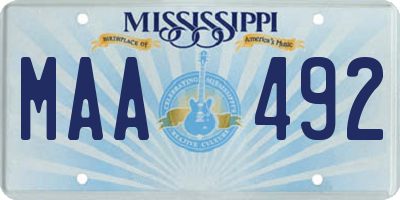MS license plate MAA492