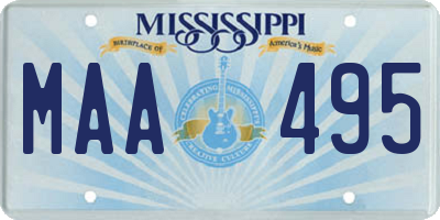 MS license plate MAA495