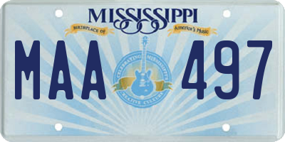 MS license plate MAA497