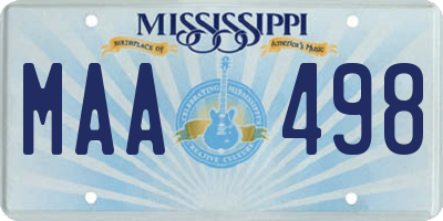 MS license plate MAA498