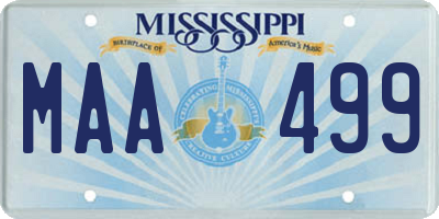 MS license plate MAA499