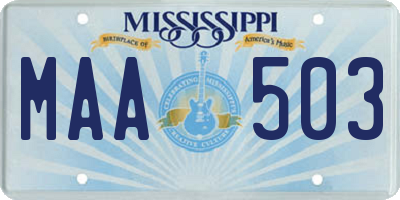 MS license plate MAA503