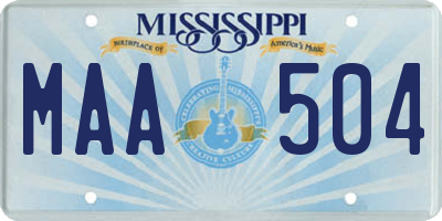 MS license plate MAA504