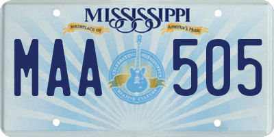 MS license plate MAA505
