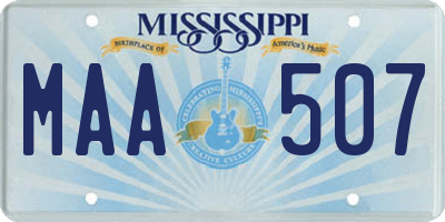 MS license plate MAA507