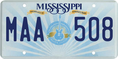 MS license plate MAA508