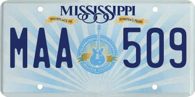 MS license plate MAA509