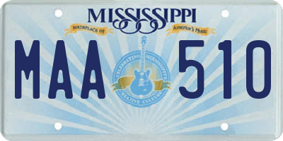 MS license plate MAA510