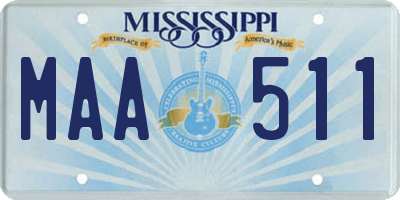 MS license plate MAA511