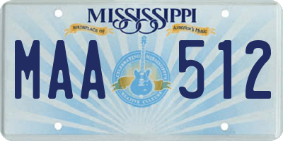 MS license plate MAA512