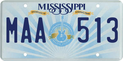 MS license plate MAA513