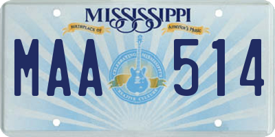 MS license plate MAA514