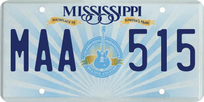 MS license plate MAA515