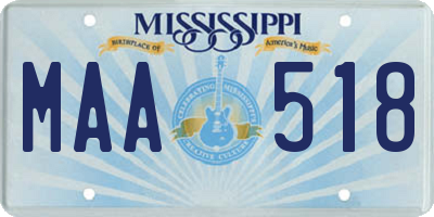 MS license plate MAA518