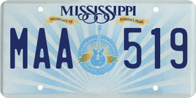 MS license plate MAA519