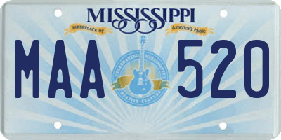 MS license plate MAA520