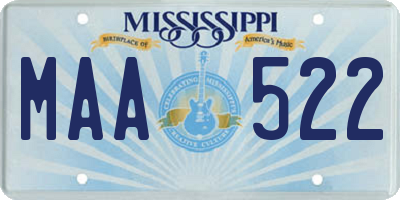 MS license plate MAA522