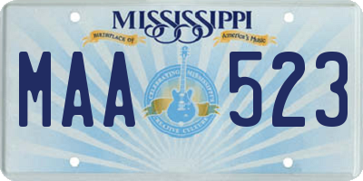 MS license plate MAA523