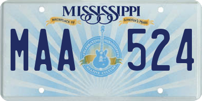 MS license plate MAA524