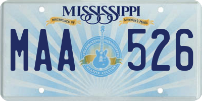 MS license plate MAA526