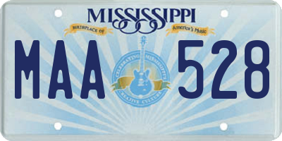 MS license plate MAA528