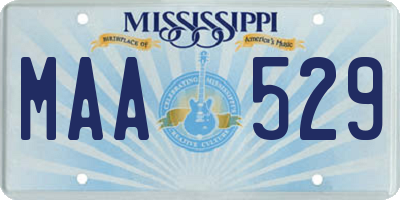 MS license plate MAA529