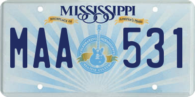 MS license plate MAA531