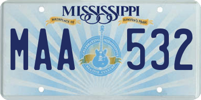 MS license plate MAA532