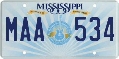 MS license plate MAA534