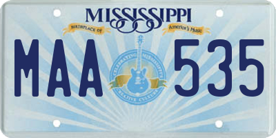 MS license plate MAA535