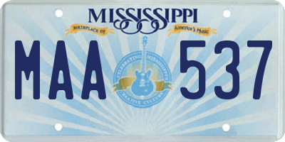 MS license plate MAA537