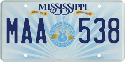 MS license plate MAA538