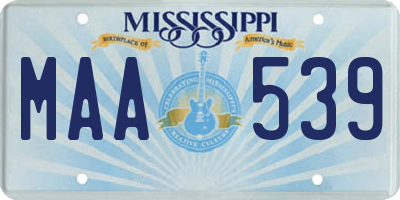 MS license plate MAA539