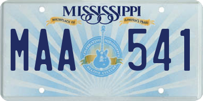 MS license plate MAA541