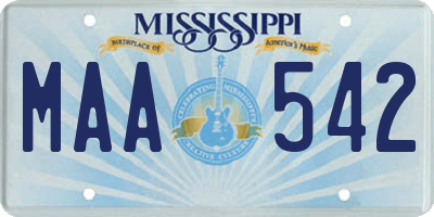 MS license plate MAA542