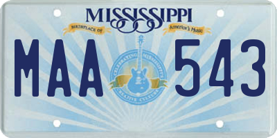 MS license plate MAA543