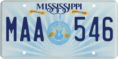 MS license plate MAA546