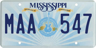 MS license plate MAA547