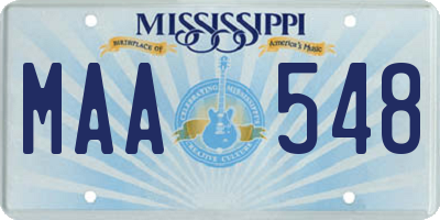 MS license plate MAA548