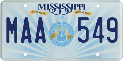 MS license plate MAA549