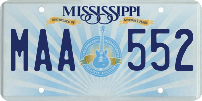 MS license plate MAA552