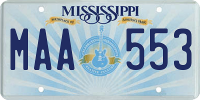 MS license plate MAA553