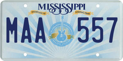 MS license plate MAA557