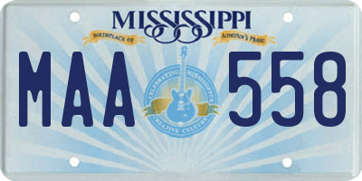 MS license plate MAA558